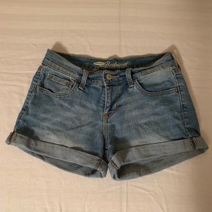 Old navy blue jean boyfriend shorts 0 cuffed